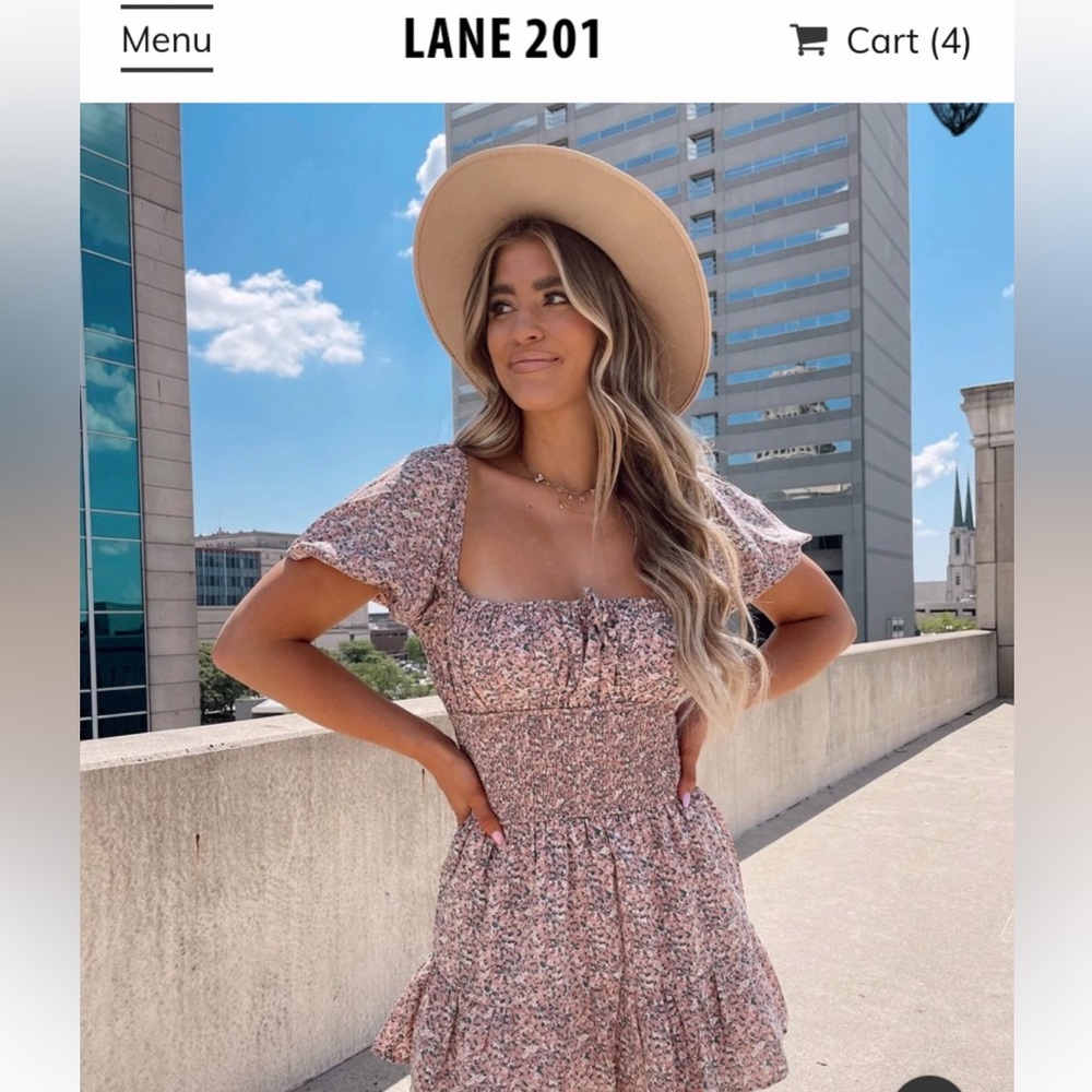 Purple Floral Mini Dress